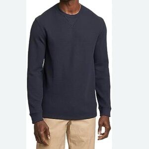 Eddie Bauer Navy Thermal Crew Neck Sweater XL NWOT